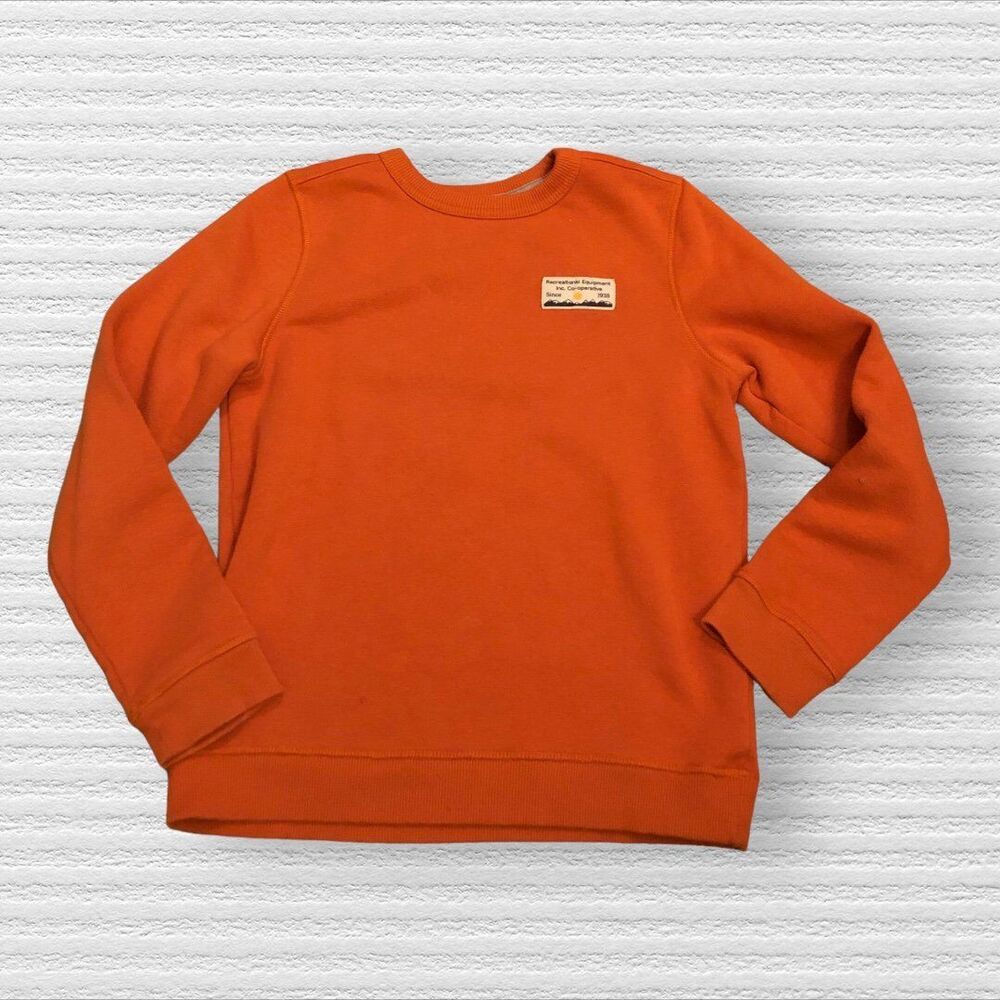 REI Large Orange Co-op Patch Crew Sweatshirt - Kids'